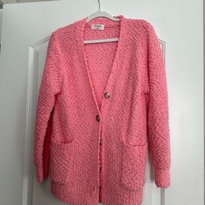 Zenana Outfitters Pink Textured Cardigan